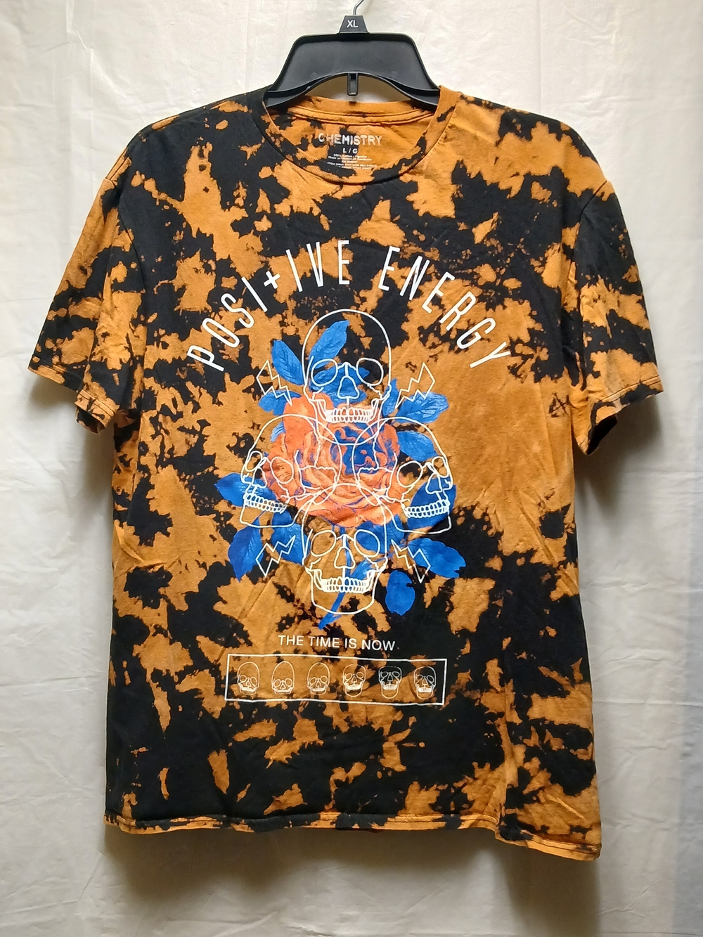 Chemistry Men’s 'Positive Energy' Black & Orange Tie-Dye Graphic Tee